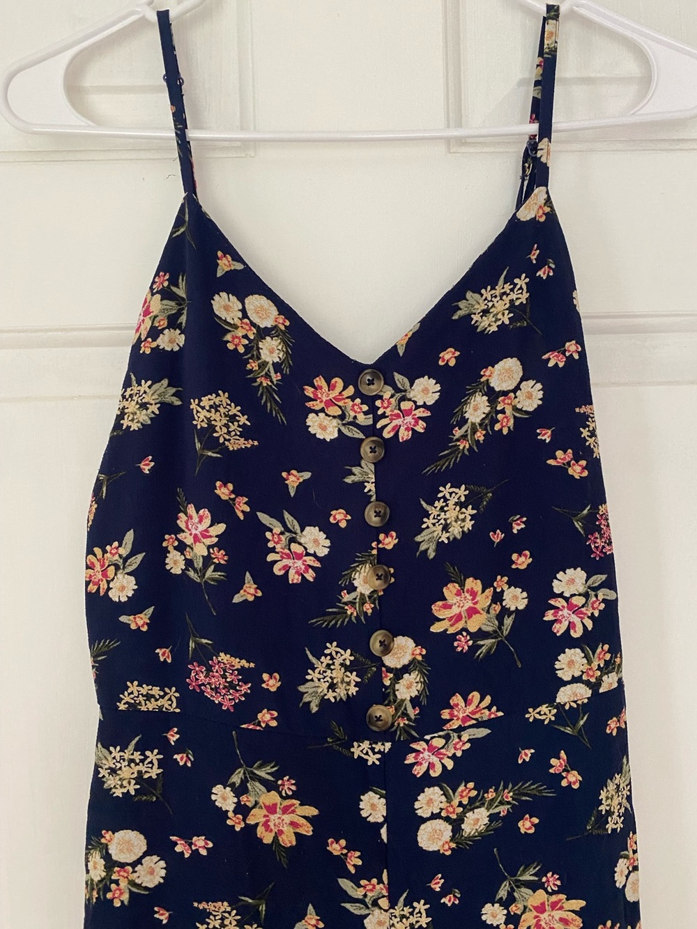 Pink Rose Navy Floral Button-Front Cami